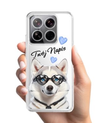 Etui do Xiaomi 14 Pro przeźroczyste, silikonowe Flexi, Puppy Love, pies rasy Husky