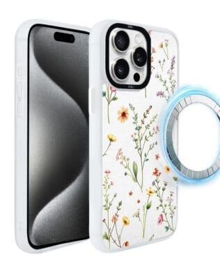Etui do iPhone 15 Pro IBIZU DropGuard Matt z MagSafe, Pastel Bloom, Letni bukiet