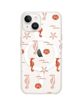 Etui do iPhone 14 z MagSafe przeźroczyste, silikonowe Flexi, wakacyjne wzory