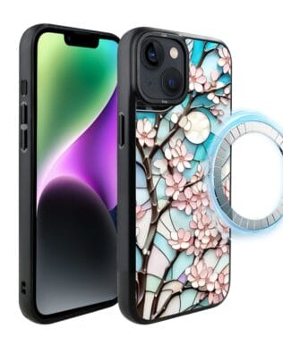 Etui do iPhone 14 IBIZU DropGuard Matt z MagSafe, Barwy Szkła, Księżycowa Wiśnia