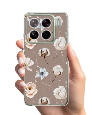 Etui do Xiaomi 15 Pro przeźroczyste, silikonowe Flexi, akwarelowe kwiatki