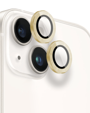Metalowa osłona obiektywu aparatu ze szkła hartowanego 9H do iPhone 13, 1 zestaw, złota