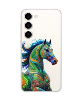 Etui do Samsung Galaxy S23 FE 5G przeźroczyste, silikonowe Flexi, Dzika Mandala, Koń
