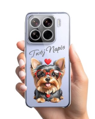 Etui do Xiaomi 15 przeźroczyste, silikonowe Flexi, Puppy Love, pies rasy York