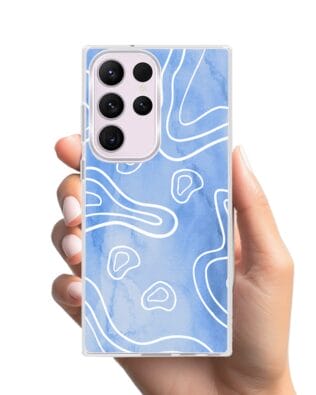 Etui do Samsung Galaxy S23 Ultra z MagSafe przeźroczyste, silikonowe Flexi, morski wzór