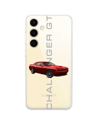 Etui do Samsung Galaxy S24 Plus przeźroczyste, silikonowe Flexi, Szybkie Auta, czerwony Challenger GT
