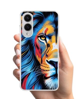 Etui do Samsung Galaxy S25 Edge z MagSafe przeźroczyste, silikonowe Flexi, Dzika Mandala, Lwie spojrzenie