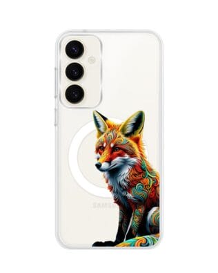 Etui do Samsung Galaxy S23 Plus z MagSafe przeźroczyste, silikonowe Flexi, Dzika Mandala, Lis
