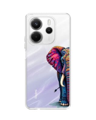 Etui do Xiaomi Redmi Note 14 5G przeźroczyste, silikonowe Flexi, Dzika Mandala, Słoń
