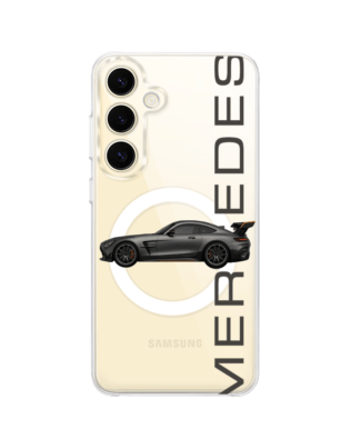 Etui do Samsung Galaxy S24 Plus z MagSafe przeźroczyste, silikonowe Flexi, Szybkie Auta, Stalowe AMG-GT