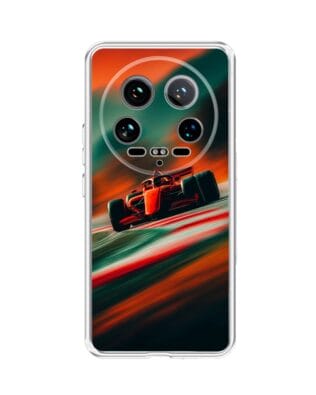 Etui do Xiaomi 14 Ultra przeźroczyste, silikonowe Flexi, Szybkie Auta, Wyścig F1