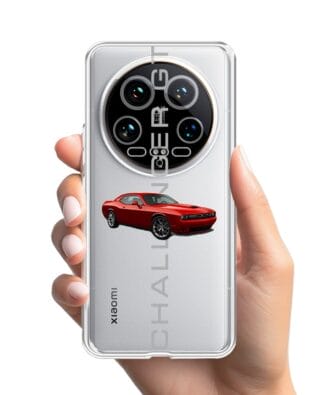 Etui do Xiaomi 14 Ultra przeźroczyste, silikonowe Flexi, Szybkie Auta, czerwony Challenger GT