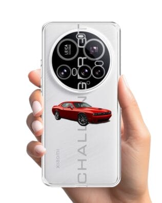 Etui do Xiaomi 15 Ultra przeźroczyste, silikonowe Flexi, Szybkie Auta, czerwony Challenger GT