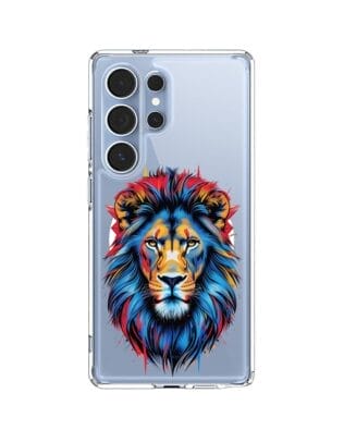 Etui do Samsung Galaxy S25 Ultra z MagSafe przeźroczyste, silikonowe Flexi, Dzika Mandala, Lew