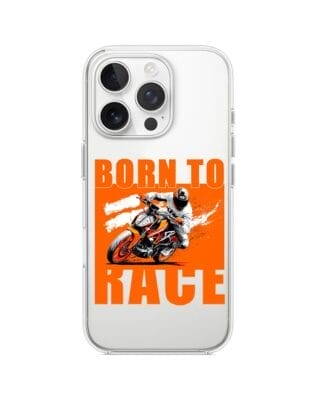 Etui do iPhone 14 Pro przeźroczyste, silikonowe Flexi, Bikers, Ścigacz