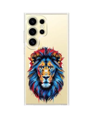 Etui do Samsung Galaxy S24 Ultra z MagSafe przeźroczyste, silikonowe Flexi, Dzika Mandala, Lew