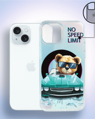 Etui do iPhone 15 IBIZU California Sunset, zmieniające kolor, Blue Car, niebieski samochód