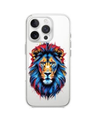 Etui do iPhone 14 Pro z MagSafe przeźroczyste, silikonowe Flexi, Dzika Mandala, Lew