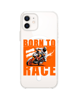 Etui do iPhone 12 Mini z MagSafe przeźroczyste, silikonowe Flexi, Bikers, Ścigacz