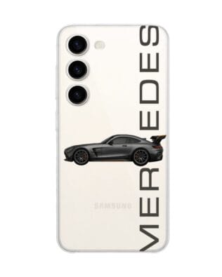 Etui do Samsung Galaxy S23 FE 5G przeźroczyste, silikonowe Flexi, Szybkie Auta, Stalowe AMG-GT