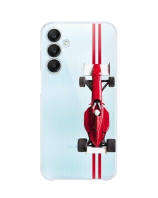 Etui do Samsung Galaxy M35 5G przeźroczyste, silikonowe Flexi, Szybkie Auta, czerwone F1