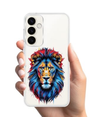 Etui do Samsung Galaxy S23 Plus z MagSafe przeźroczyste, silikonowe Flexi, Dzika Mandala, Lew