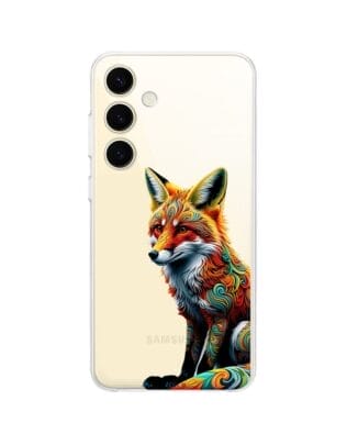 Etui do Samsung Galaxy S24 Plus przeźroczyste, silikonowe Flexi, Dzika Mandala, Lis