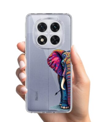 Etui do Xiaomi Redmi Note 14 Pro 5G przeźroczyste, silikonowe Flexi, Dzika Mandala, Słoń