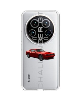Etui do Xiaomi 14 Ultra przeźroczyste, silikonowe Flexi, Szybkie Auta, czerwony Challenger GT
