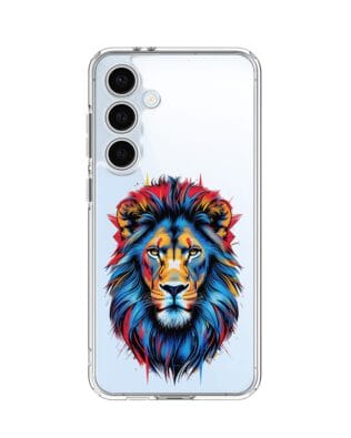 Etui do Samsung Galaxy S24 FE przeźroczyste, silikonowe Flexi, Dzika Mandala, Lew