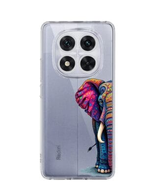 Etui do Xiaomi Redmi Note 14 Pro 5G przeźroczyste, silikonowe Flexi, Dzika Mandala, Słoń