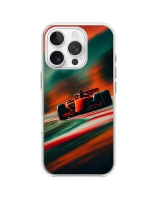 Etui do iPhone 14 Pro z MagSafe przeźroczyste, silikonowe Flexi, Szybkie Auta, Wyścig F1
