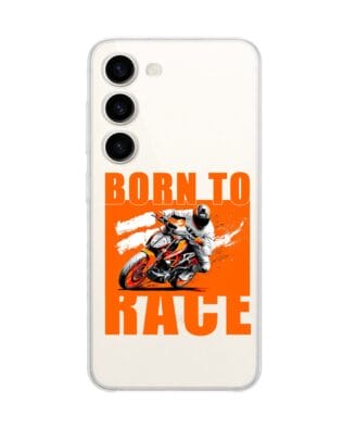 Etui do Samsung Galaxy S23 Plus przeźroczyste, silikonowe Flexi, Bikers, Ścigacz