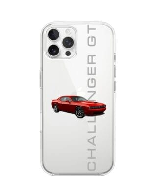 Etui do iPhone 12 Pro Max przeźroczyste, silikonowe Flexi, Szybkie Auta, czerwony Challenger GT