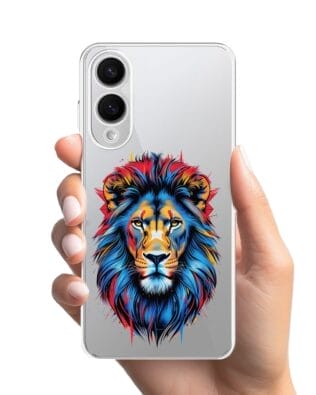 Etui do Samsung Galaxy S25 Edge przeźroczyste, silikonowe Flexi, Dzika Mandala, Lew