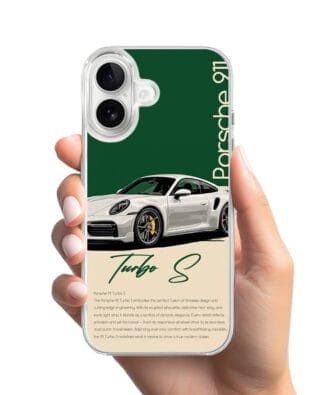 Etui do iPhone 16 z MagSafe przeźroczyste, silikonowe Flexi, Szybkie Auta, Elegancja 911