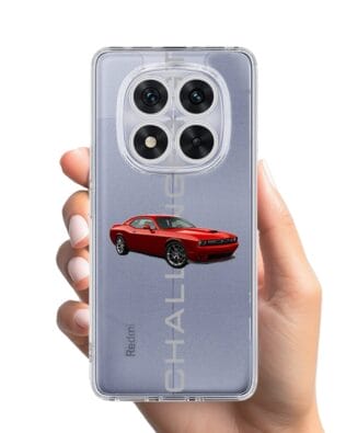 Etui do Xiaomi Redmi Note 14 Pro 5G przeźroczyste, silikonowe Flexi, Szybkie Auta, czerwony Challenger GT