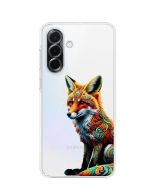 Etui do Samsung Galaxy A36 5G przeźroczyste, silikonowe Flexi, Dzika Mandala, Lis