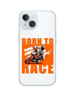 Etui do iPhone 15 Plus przeźroczyste, silikonowe Flexi, Bikers, Ścigacz