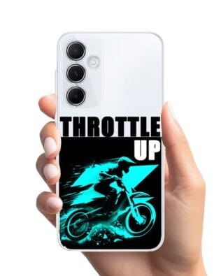 Etui do Samsung Galaxy A35 5G przeźroczyste, silikonowe Flexi, Bikers, Cross na maxa