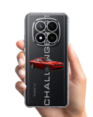Etui do Xiaomi Redmi Note 14 Pro Plus 5G przeźroczyste, silikonowe Flexi, Szybkie Auta, czerwony Challenger GT