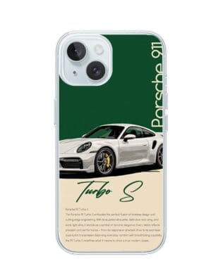 Etui do iPhone 15 z MagSafe przeźroczyste, silikonowe Flexi, Szybkie Auta, Elegancja 911