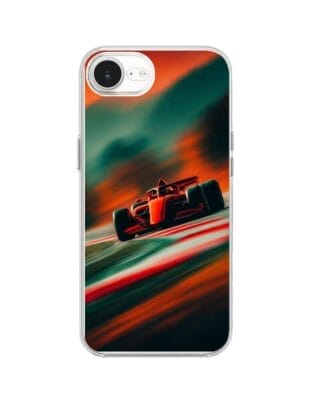 Etui do iPhone 16e przeźroczyste, silikonowe Flexi, Szybkie Auta, Wyścig F1