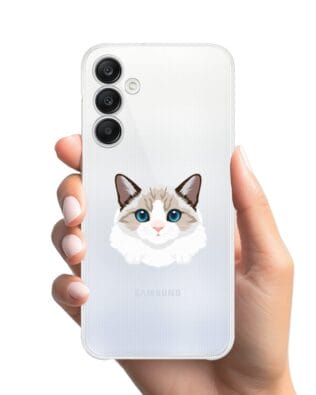 Etui do Samsung Galaxy A25 5G przeźroczyste, silikonowe Flexi, kot birmański