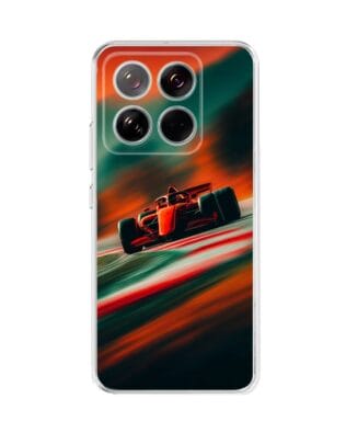 Etui do Xiaomi 14 Pro przeźroczyste, silikonowe Flexi, Szybkie Auta, Wyścig F1