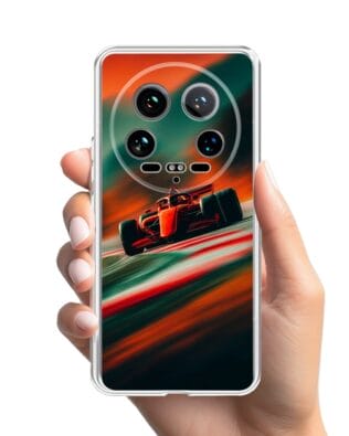 Etui do Xiaomi 14 Ultra przeźroczyste, silikonowe Flexi, Szybkie Auta, Wyścig F1