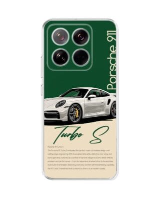 Etui do Xiaomi 14 przeźroczyste, silikonowe Flexi, Szybkie Auta, Elegancja 911