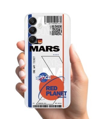 Etui do Samsung Galaxy A25 5G przeźroczyste, silikonowe Flexi, bilet na Mars
