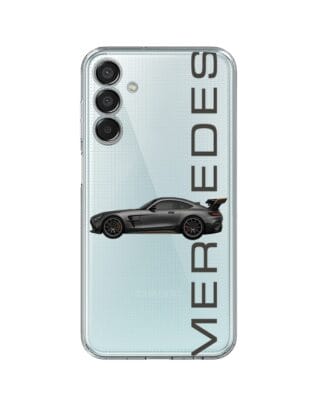 Etui do Samsung Galaxy M15 5G przeźroczyste, silikonowe Flexi, Szybkie Auta, Stalowe AMG-GT