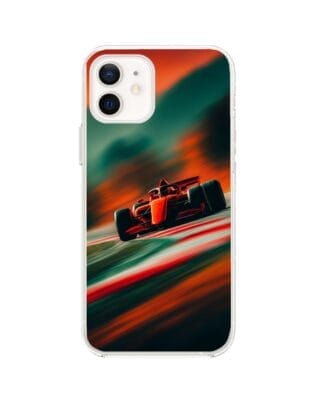Etui do iPhone 12 Mini przeźroczyste, silikonowe Flexi, Szybkie Auta, Wyścig F1